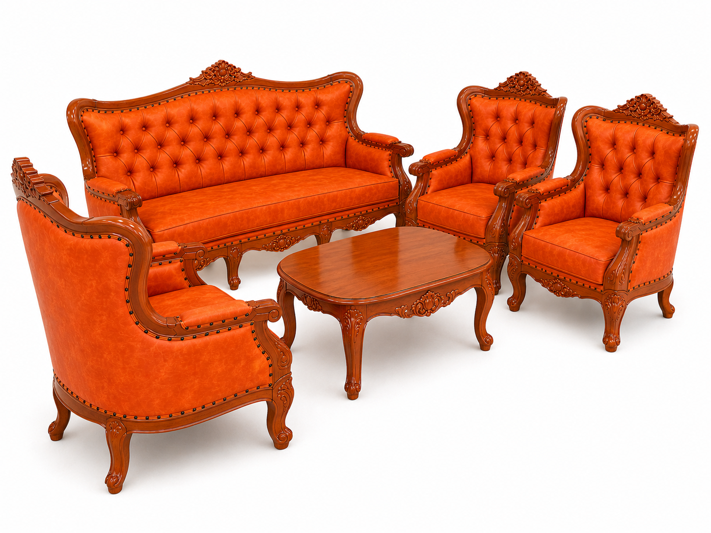 Premium Teak Wood Sofa Set thumbnail 3